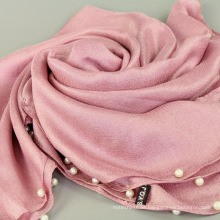 Neue Trends High Fashion muslimischen Schal bescheidene Niederlande Baumwolle Leinen Perle Perlen Hijab Schal